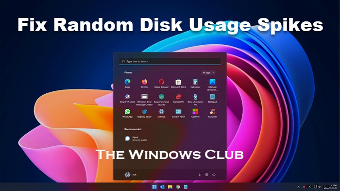 উইন্ডোজ 11/10 এ র্যান্ডম ডিস্ক ব্যবহারের স্পাইকস:কারণ এবং সমাধান 
