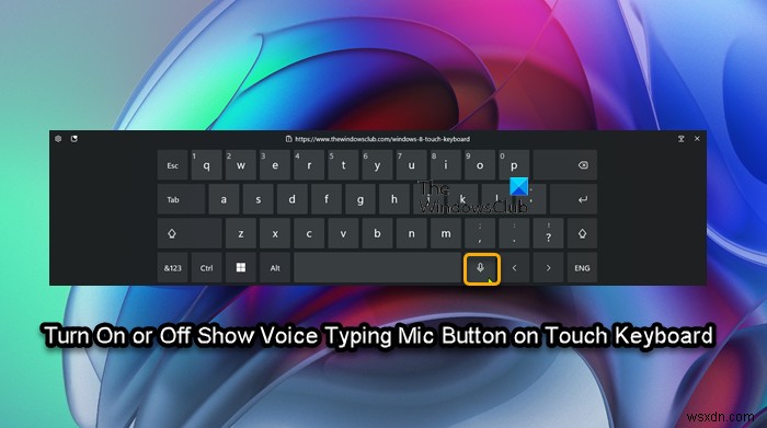 উইন্ডোজ 11-এ টাচ কীবোর্ডে ভয়েস টাইপিং মাইক বোতাম কীভাবে দেখাবেন বা লুকাবেন 