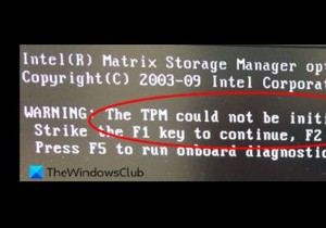 BIOS আপডেটের পরে TPM আরম্ভ করা যায়নি