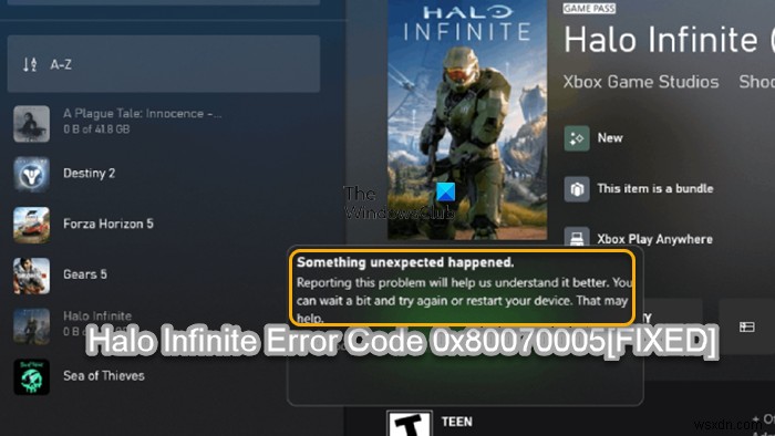 Windows PC-এ Halo Infinite Error Code 0x80070005 ঠিক করুন 