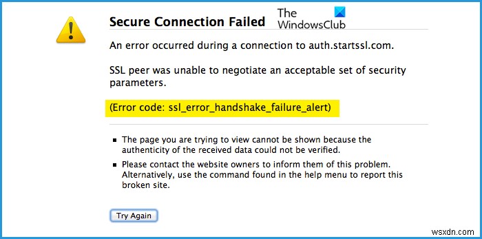 SSL_ERROR_HANDSHAKE_FAILURE_ALERT ত্রুটি [স্থির করা হয়েছে] 