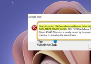 DirectX ফাংশন GetDeviceRemovedReason DXGI ত্রুটির সাথে ব্যর্থ হয়েছে৷ 
