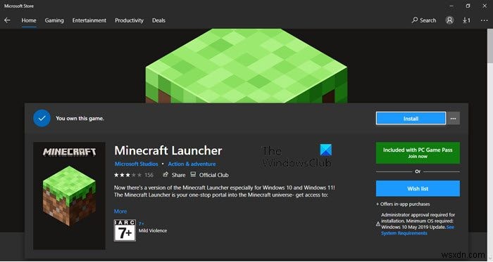 Minecraft ইনস্টলেশন ত্রুটি 0x80070424, 0x80131509, 0x80070057, ইত্যাদি ঠিক করুন। 