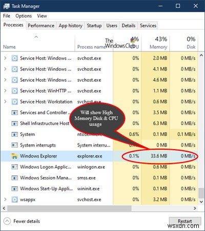 Windows 11/10 এ Explorer.exe উচ্চ মেমরি এবং CPU ব্যবহার 