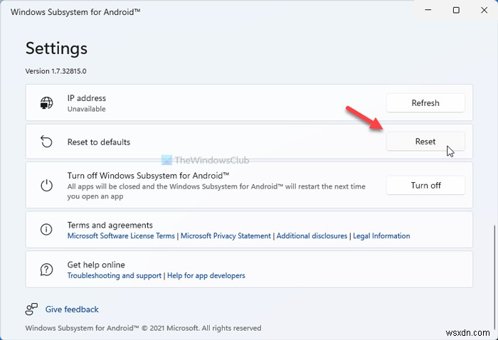 কিভাবে Windows 11 এ Android (WSA) এর জন্য উইন্ডোজ সাবসিস্টেম রিসেট করবেন 