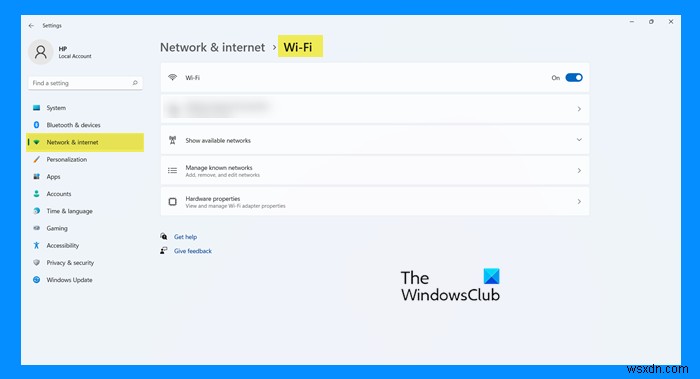 Windows 11-এ নেটওয়ার্ক এবং ইন্টারনেট সেটিংস 