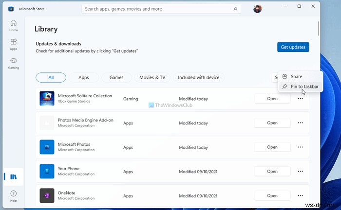 Windows 11 এ Microsoft স্টোর ব্যবহার করে যে কোনো অ্যাপ বা গেম টাস্কবারে কিভাবে পিন করবেন
