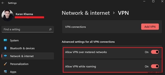 আপনার Windows 11 কম্পিউটারে রোমিং করার সময় কীভাবে মিটারযুক্ত সংযোগের মাধ্যমে VPN-এর অনুমতি দেবেন 