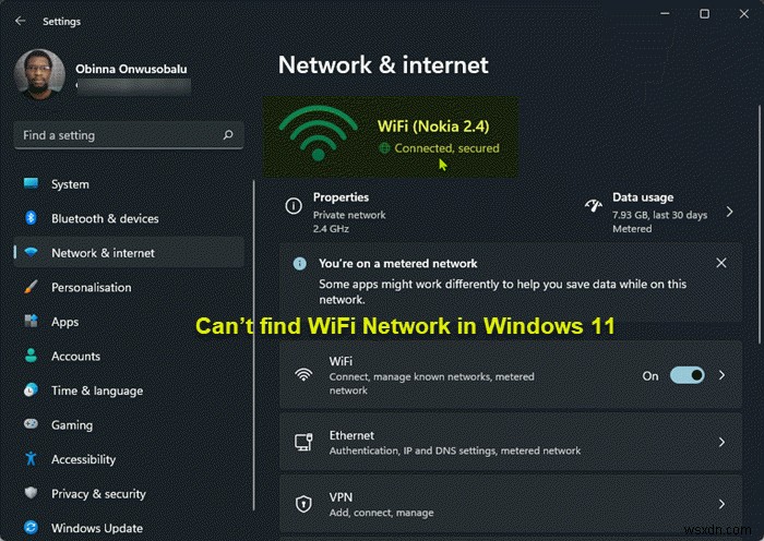 Windows 11 এ WiFi বিকল্প দেখাচ্ছে না