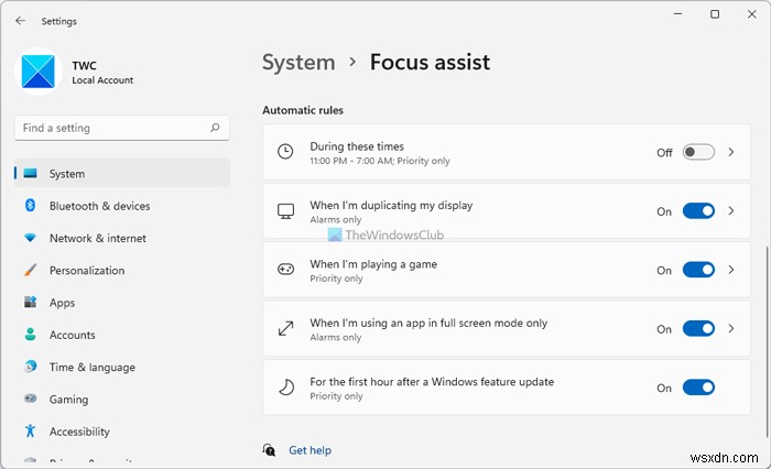 উইন্ডোজ 11-এ ফোকাস অ্যাসিস্ট স্বয়ংক্রিয় নিয়মগুলি কীভাবে ব্যবহার করবেন 