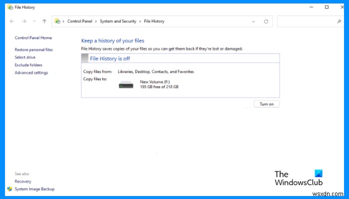 উইন্ডোজ 11/10 এ ফাইলগুলি ব্যাকআপ এবং পুনরুদ্ধার করতে কীভাবে ফাইল ইতিহাস চালু এবং ব্যবহার করবেন 