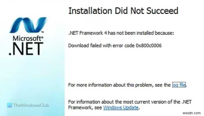 Windows 11/10 এ .NET ফ্রেমওয়ার্ক ত্রুটি 0x800c0006 ঠিক করুন 