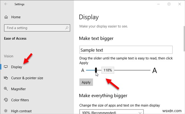 Windows 11/10-এ ফন্টের আকার বাড়ান এবং পাঠ্যকে বড় বা বড় করুন 