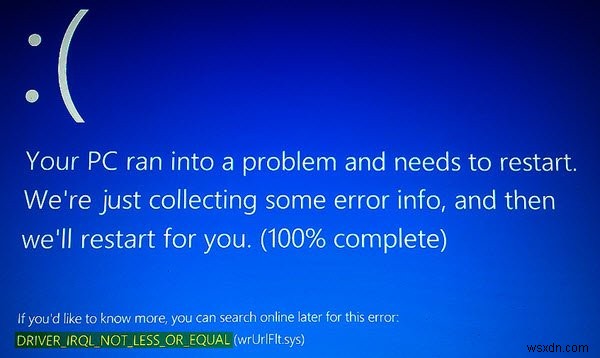 DRIVER_IRQL_NOT_LESS_OR_EQUAL, 0x000000D1, Windows 11/10 এ স্টপ ত্রুটি 