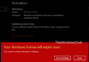 আপনার Windows লাইসেন্সের মেয়াদ শীঘ্রই শেষ হবে কিন্তু Windows সক্রিয় করা হয়েছে 