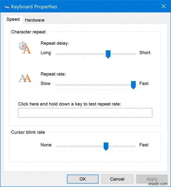 উইন্ডোজ 10 এ কীভাবে কীবোর্ডের পুনরাবৃত্তি হার এবং পুনরাবৃত্তি বিলম্ব সেট করবেন 