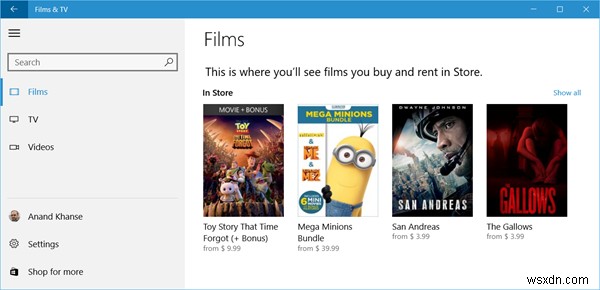 Windows 11/10-এ Movies &TV অ্যাপের মাধ্যমে সিনেমা বা টিভি সামগ্রী কিনুন বা ভাড়া নিন 