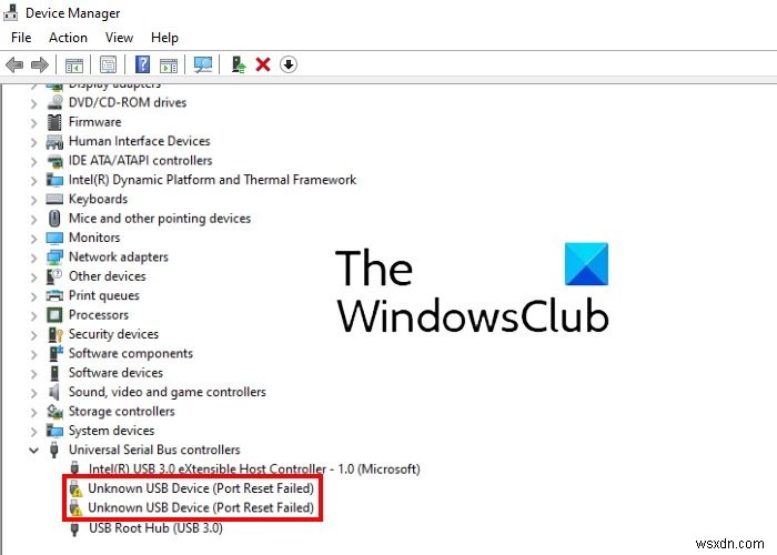উইন্ডোজ 11/10 এ অজানা ইউএসবি ডিভাইস, পোর্ট রিসেট ব্যর্থ ত্রুটি ঠিক করুন 
