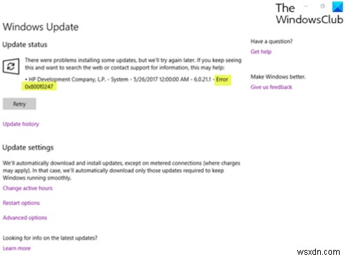 Windows 11/10 এ Windows আপডেট ত্রুটি 0x800f0247 ঠিক করুন 