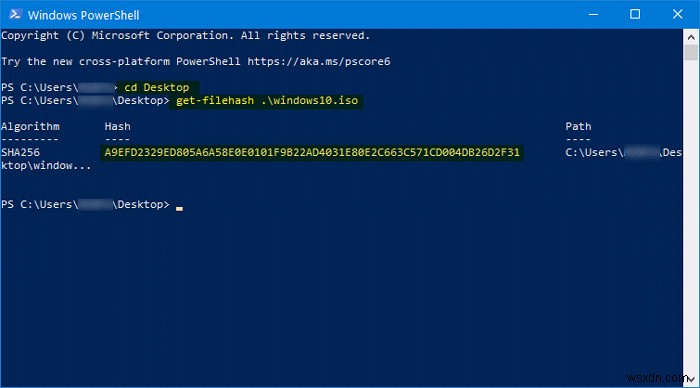 Windows 11/10 এ PowerShell ব্যবহার করে কিভাবে Windows ISO ফাইল হ্যাশ যাচাই করবেন 