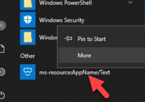 উইন্ডোজ স্টার্ট মেনুতে ms-resource:AppName/Text এন্ট্রি মুছুন 
