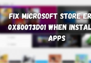 অ্যাপ্লিকেশন ইনস্টল করার সময় Microsoft স্টোর ত্রুটি 0x80073d01 ঠিক করুন 