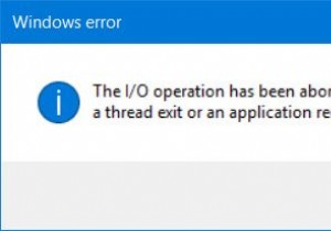 একটি থ্রেড প্রস্থান বা একটি অ্যাপ্লিকেশন অনুরোধের কারণে I/O অপারেশন বাতিল করা হয়েছে 