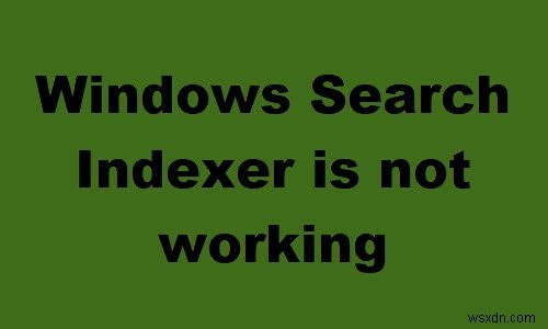 উইন্ডোজ সার্চ ইনডেক্সার কাজ করা বন্ধ করে দেয় এবং বন্ধ হয়ে যায়; Windows 11/10-এ অনুসন্ধান শুরু করতে ব্যর্থ হয়েছে৷ 