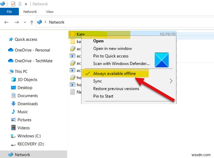 উইন্ডোজ 11/10 এ কীভাবে নেটওয়ার্ক ফাইলগুলি সর্বদা অফলাইনে উপলব্ধ করা যায় 