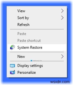 উইন্ডোজ 10-এ কনটেক্সট মেনুতে রিস্টোর পয়েন্ট আইটেম তৈরি করুন কীভাবে যুক্ত করবেন 