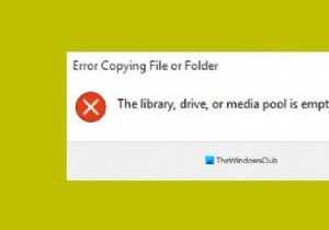 লাইব্রেরি, ড্রাইভ বা মিডিয়া পুল খালি - উইন্ডোজ 10 এ ফাইল কপি ত্রুটি 