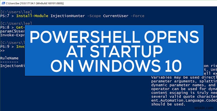 PowerShell Windows 11/10 এ স্টার্টআপে খোলে 