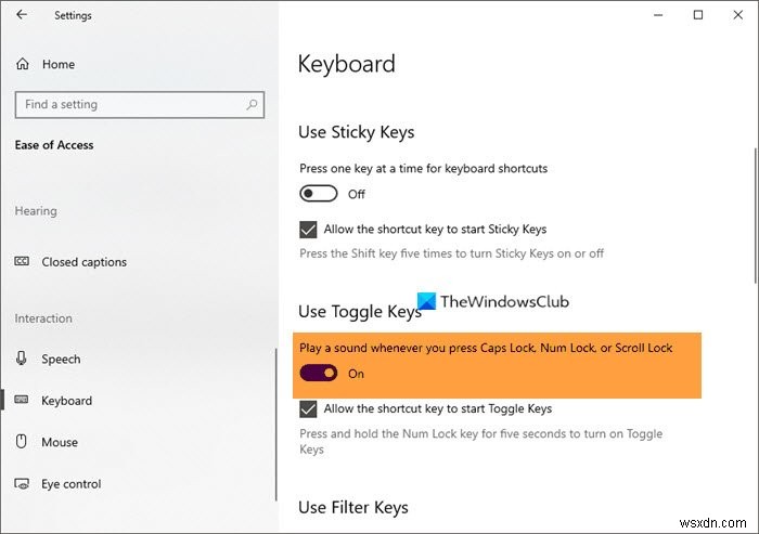 Windows 11/10-এ Caps Lock, Num Lock বা Scroll Lock সতর্কতা সক্ষম করুন 