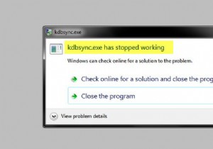Windows 10-এ kdbsync.exe কাজ করা বন্ধ করে দিয়েছে 
