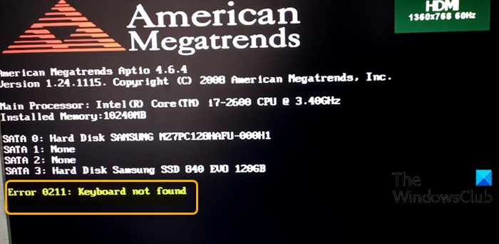ত্রুটি 0211:উইন্ডোজ 10 এ কীবোর্ড পাওয়া যায়নি 