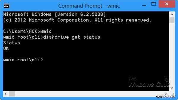 WMIC ব্যবহার করে Windows 11/10-এ স্থানীয়ভাবে হার্ড ডিস্কের স্বাস্থ্য পরীক্ষা করুন 