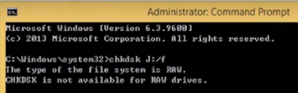 ফাইল সিস্টেমের ধরন হল RAW, CHKDSK RAW ড্রাইভের জন্য উপলব্ধ নয় 