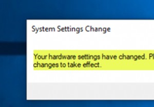 আপনার হার্ডওয়্যার সেটিংস পরিবর্তিত হয়েছে, এই পরিবর্তনগুলি কার্যকর করার জন্য অনুগ্রহ করে আপনার কম্পিউটার পুনরায় বুট করুন৷ 
