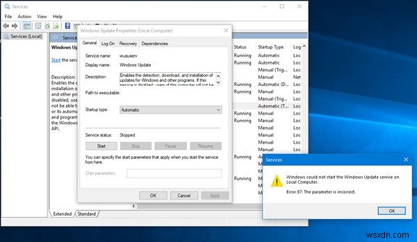 Windows স্থানীয় কম্পিউটারে Windows আপডেট পরিষেবা শুরু করতে পারেনি৷ 