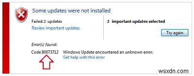 ঠিক করুন:উইন্ডোজ আপডেট ত্রুটি 0x80070020 বা 0x80073712 