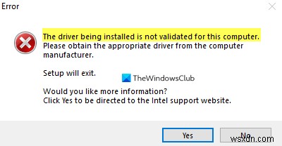 ঠিক করুন যে ড্রাইভারটি ইনস্টল করা হচ্ছে সেটি উইন্ডোজ 10-এ এই কম্পিউটার ত্রুটির জন্য বৈধ নয় 
