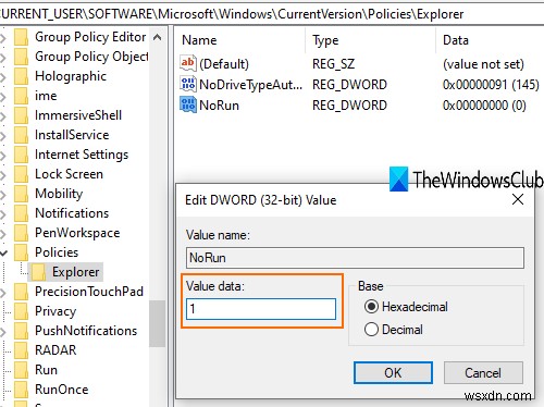 Windows 11/10-এ Run Command (Win+R) বক্স সক্ষম বা নিষ্ক্রিয় করুন 