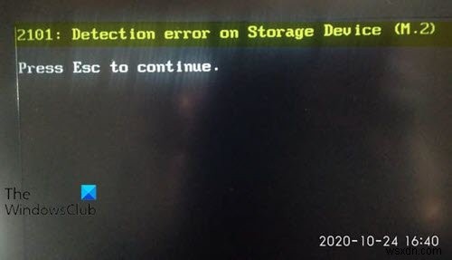 ফিক্স 2101:উইন্ডোজ 11/10 এ স্টোরেজ ডিভাইসে সনাক্তকরণ ত্রুটি 