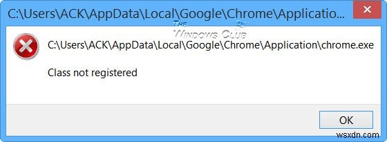 Windows 11/10-এ Chrome.exe নিবন্ধিত না হওয়া ক্লাসের সমাধান করুন 