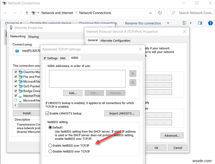 কিভাবে উইন্ডোজ 11/10 এ TCP/IP এর মাধ্যমে NetBIOS সক্ষম বা নিষ্ক্রিয় করবেন 