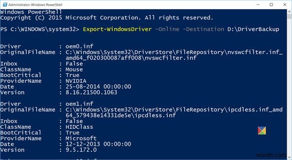 Windows 11/10 এ PowerShell ব্যবহার করে ডিভাইস ড্রাইভার রপ্তানি এবং ব্যাকআপ করুন 