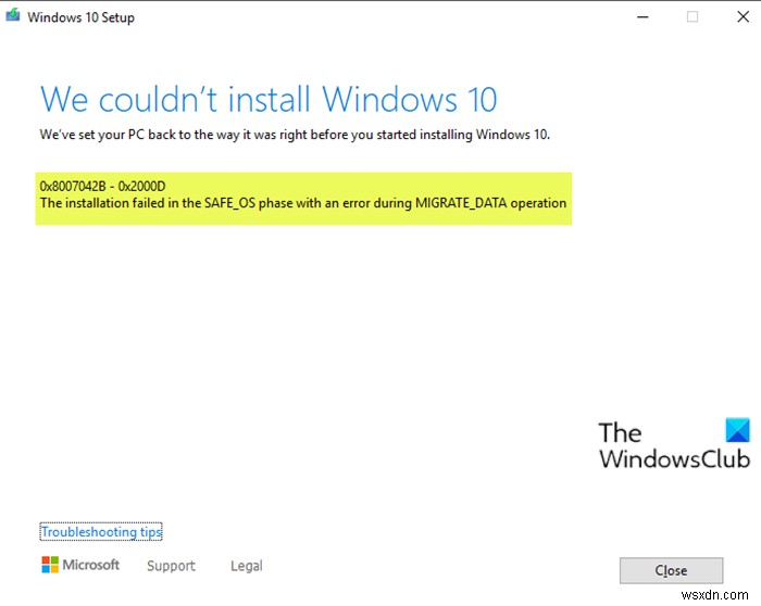 Windows 10 আপগ্রেড ইনস্টল ত্রুটি 0x8007042B – 0x2000D ঠিক করুন 