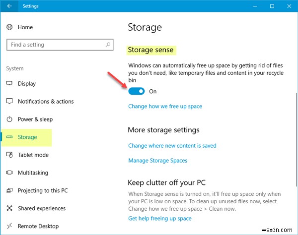 Windows 10-এ স্টোরেজ সেন্স ব্যবহার করে ডাউনলোড ফোল্ডার এবং রিসাইকেল বিনের ফাইলগুলি স্বয়ংক্রিয়ভাবে মুছে দিন 