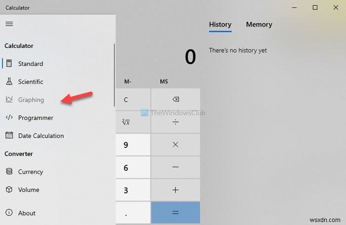 উইন্ডোজ 10-এ ক্যালকুলেটরে গ্রাফিং কীভাবে বন্ধ করবেন 