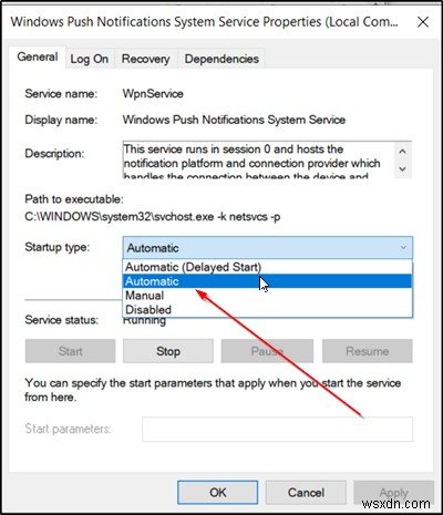 Windows Push Notifications User Service কাজ করা বন্ধ করে দিয়েছে 